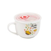 Wholesale - 16oz "CHICKEN SOUP" CERAMIC SOUP MUG W/VENTED LID AND DAY DOT MAISON SUCASA C/P 36, UPC: 810094750688